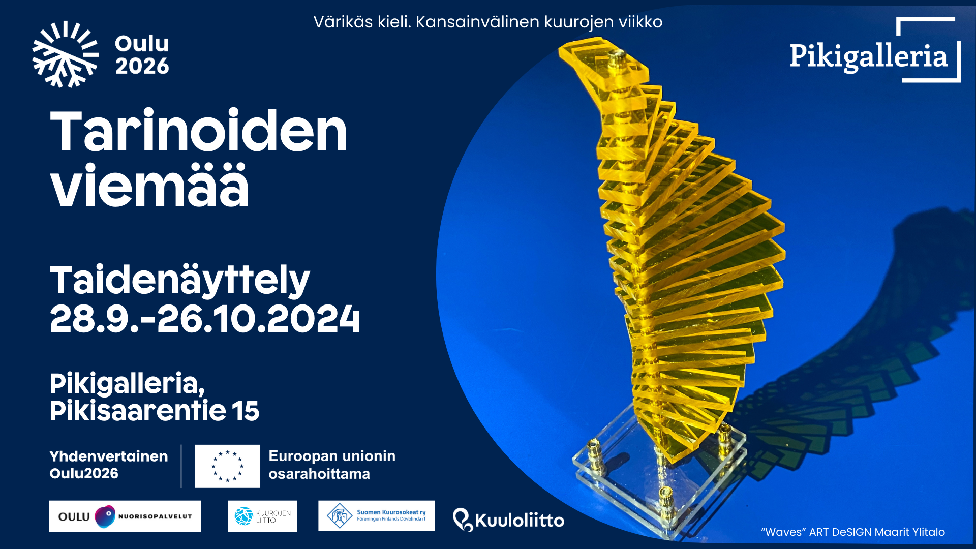 Kuvituskuva Tarinoiden viemää Taidenäyttelyn avajaisista 28.9.-26.10.2024