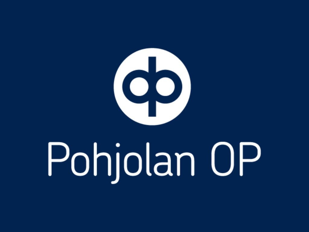 Pohjolan OP -logo tummansinisellä taustalla