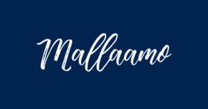 Mallaamo logo sinisellä taustalla