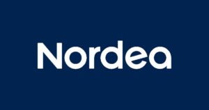 Nordea-logo sinisellä taustalla